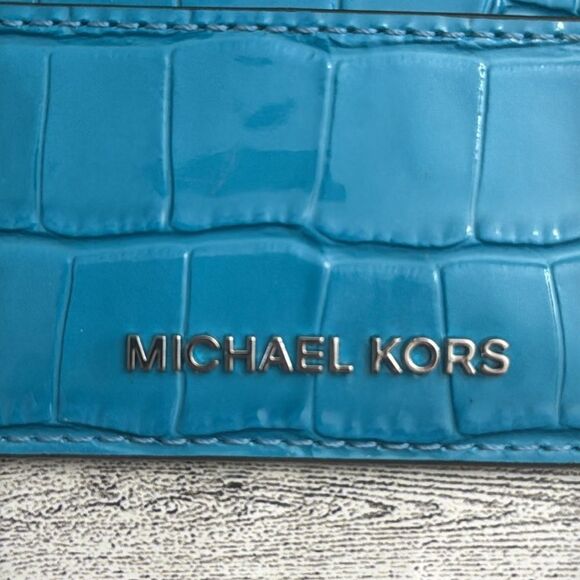 LOW START Michael Kors Jet Set Small Croc Embossed, Card Card Holder NWOT - Picture 3 of 7